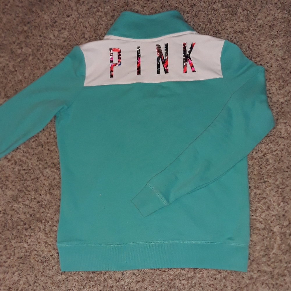 PINK VS💋QUARTER ZIP SWEATER